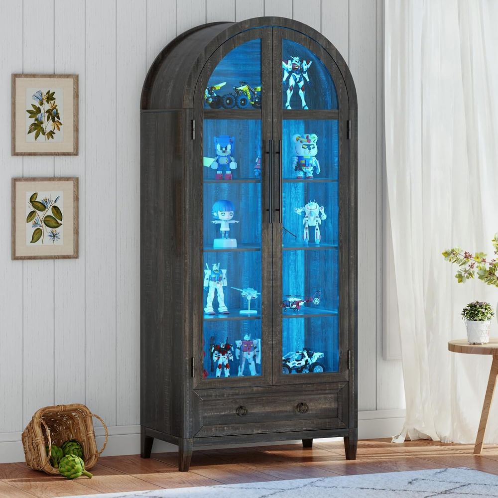 73 Arched Glass Display Cabine - Collectible & Vintage Dolls For Halloween 评论和价格