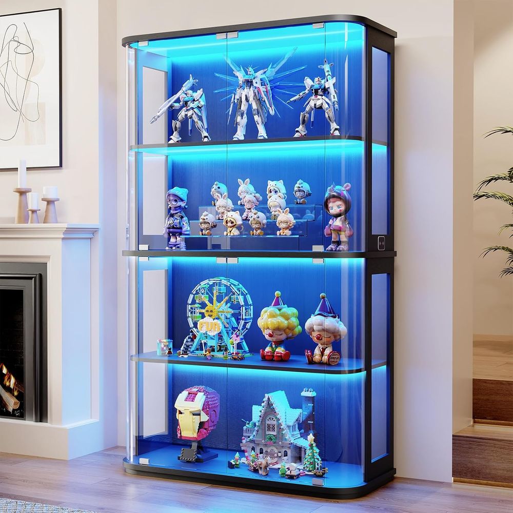 Large Rounded Display Cabinet  - Collectible & Vintage Dolls For Halloween 评论和价格
