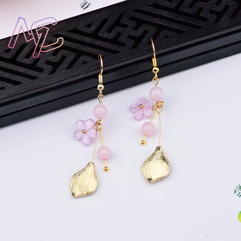 Pink Natural Jade Flower Earri - Vintage Item 评论和价格