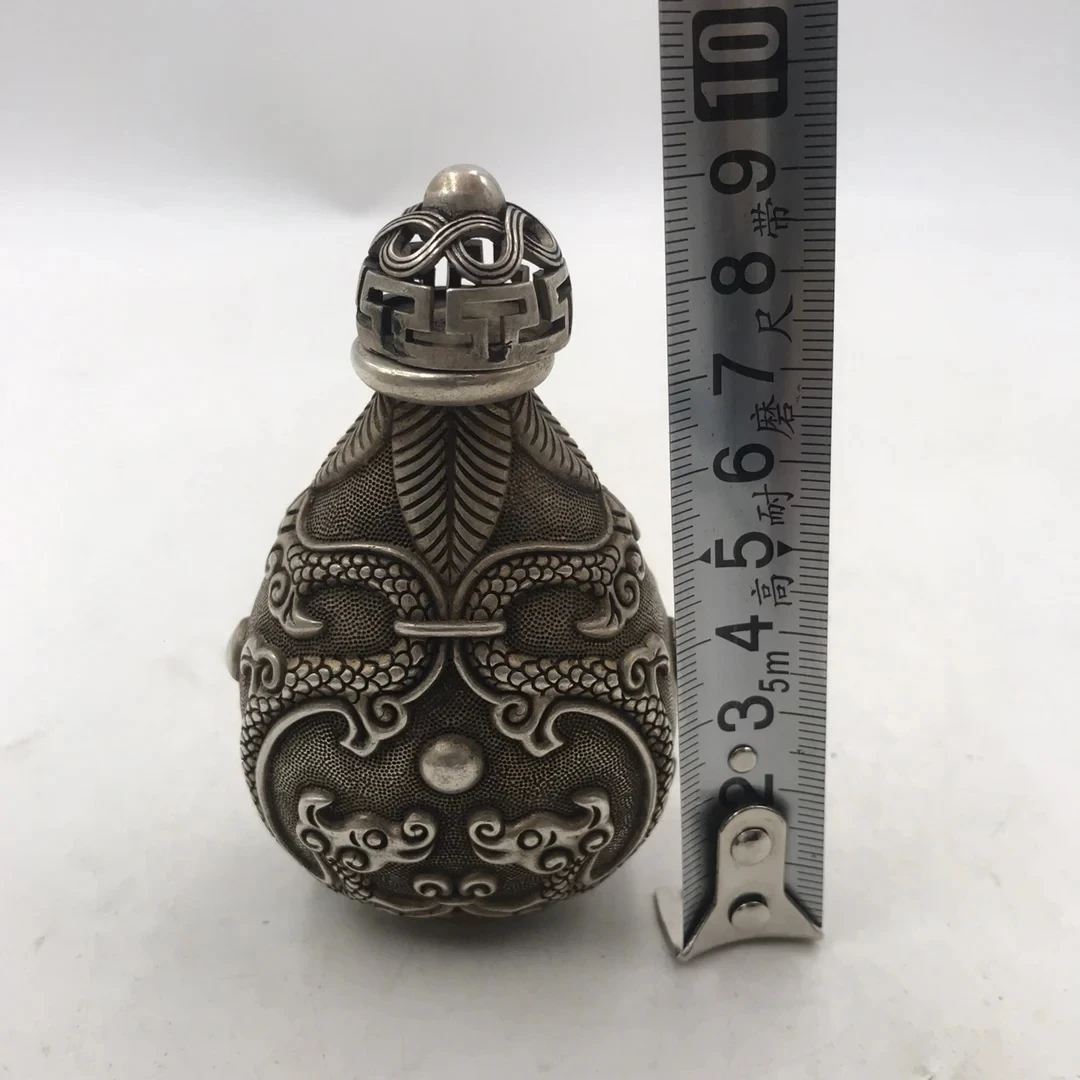 Chinese White Bronze Snuff Bot - Vintage Collectible Bottles 评论和价格
