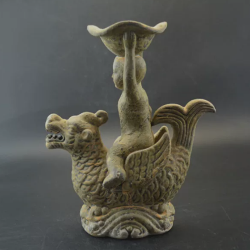 Vintage Yue Kiln Qilin Oil Lam - Collectible Vintage Lamps 评论和价格